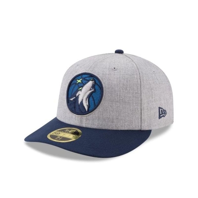 Grey Minnesota Timberwolves Hat - New Era NBA Heather Low Profile 59FIFTY Fitted Caps USA9867425